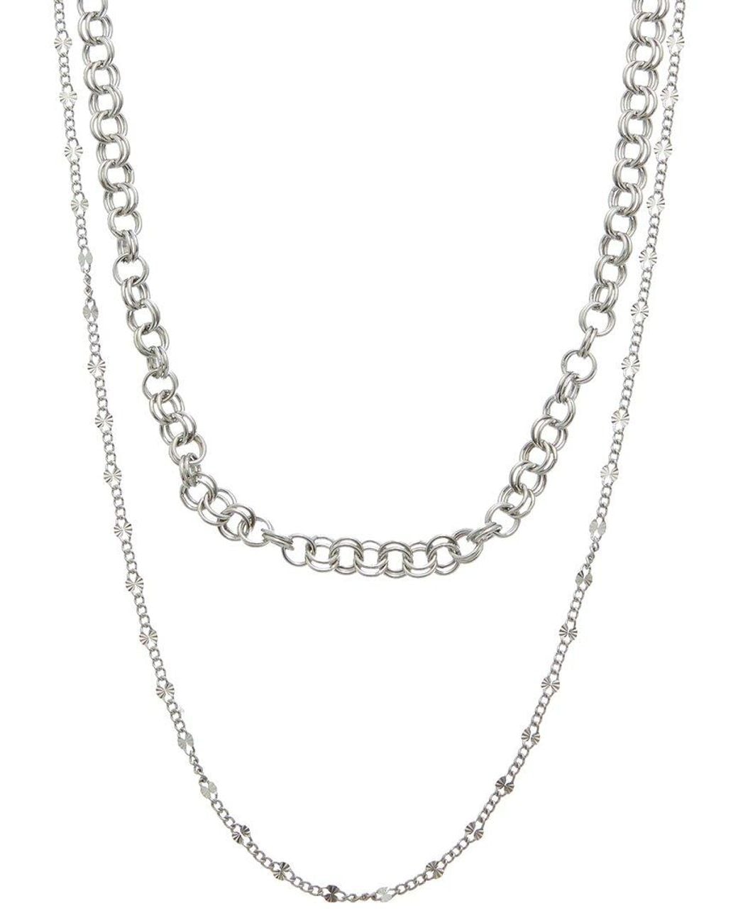 Italian Gold Over Silver Metallic 18K Plated Multi Strand Necklace