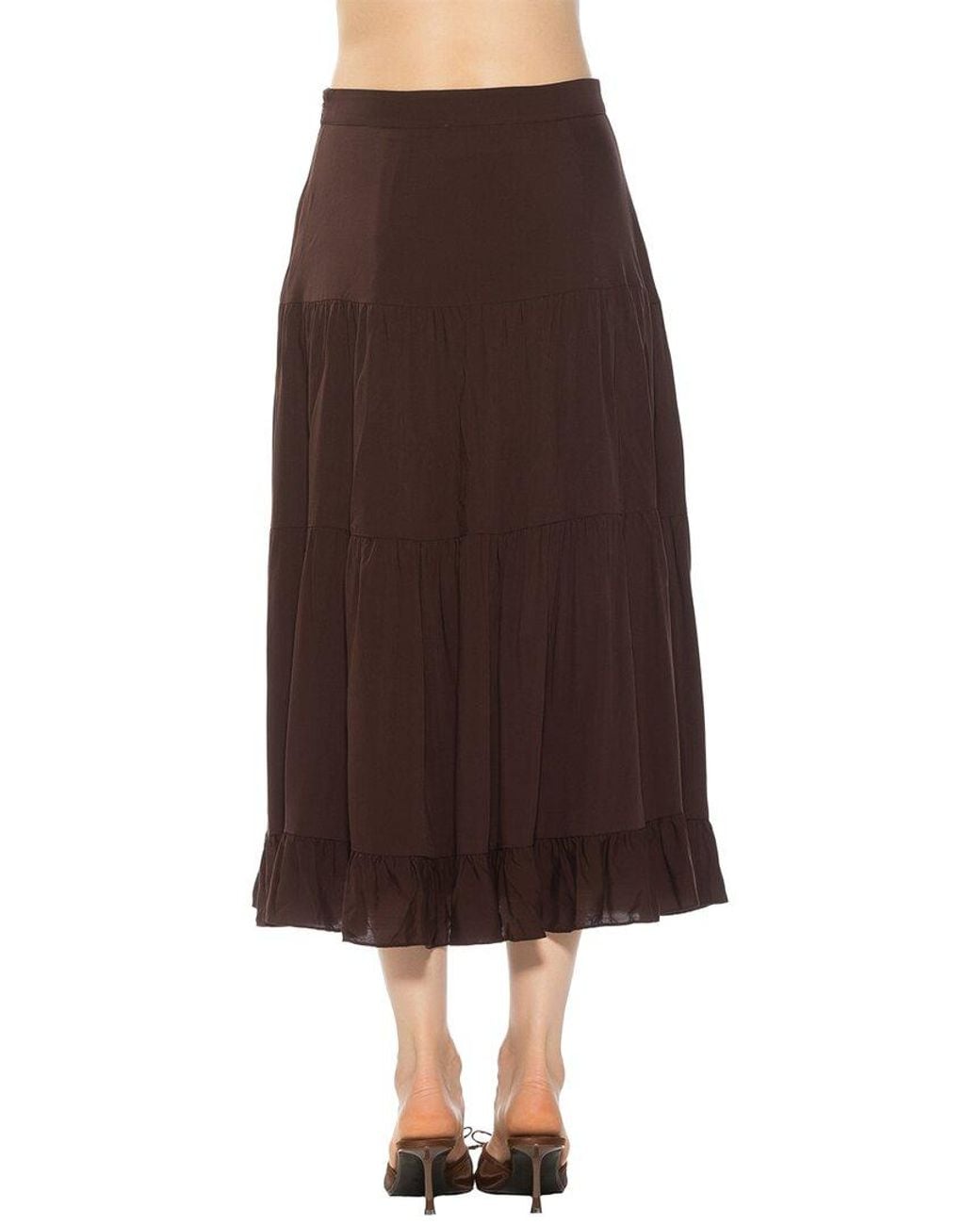 Alexia Admor Brown Amelie A-Line Skirt