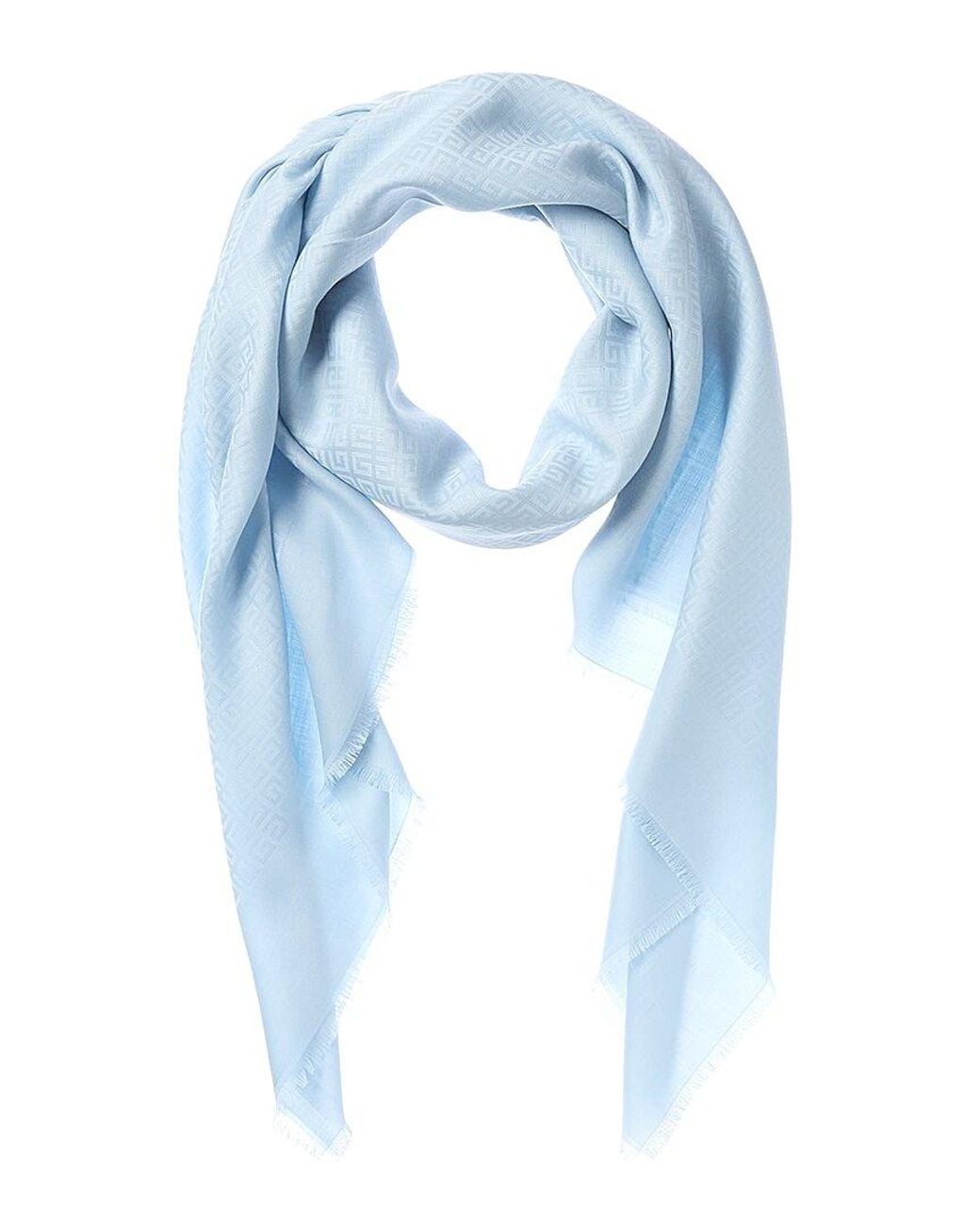 Givenchy Blue 4G Square Large Wool & Silk-Blend Scarf