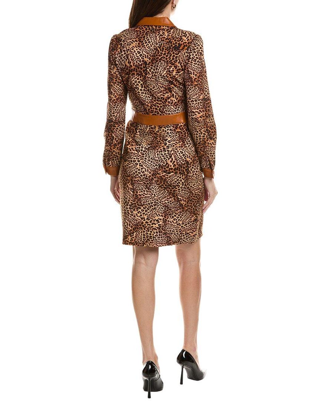tyler boe Brown Karine Ponte Cheetah Dress