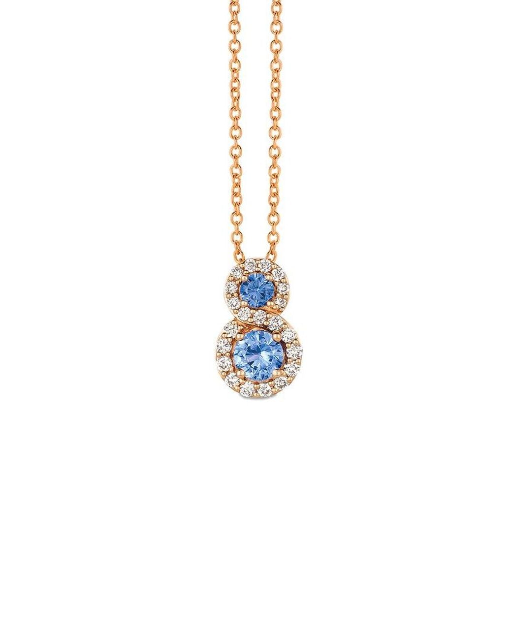 Le Vian White Le Vian Blueberry Sapphire 14K Rose 0.63 Ct. Tw. Diamond & Sapphire Pendant Necklace