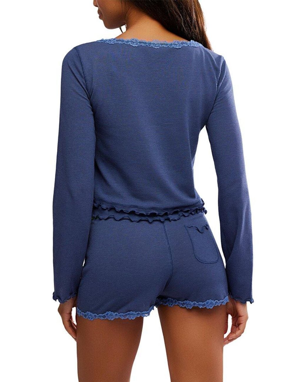 Free People Blue 2Pc Spring Break Sleep Set