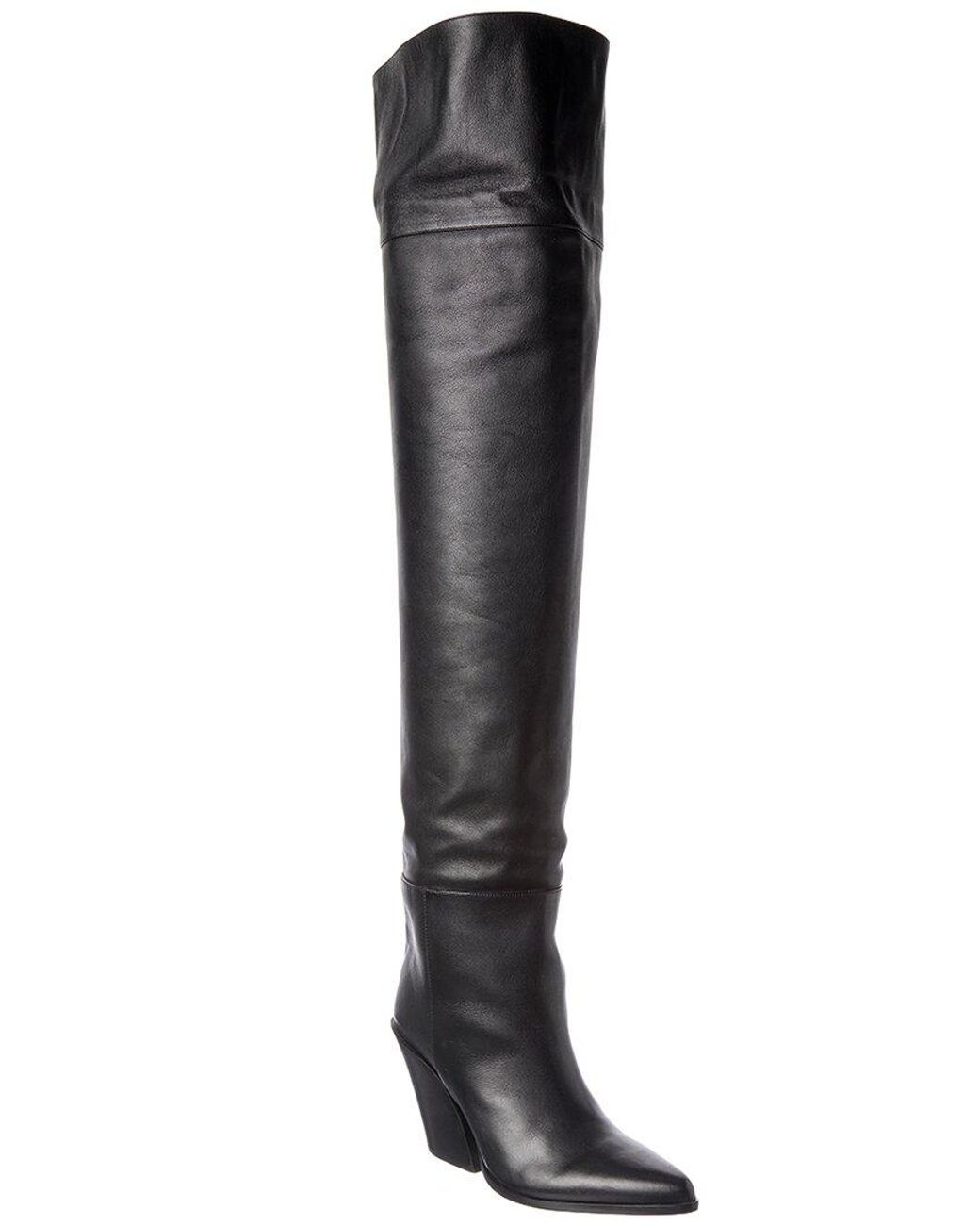 Jimmy Choo Black Maceo 85 Leather Over-The-Knee Boot
