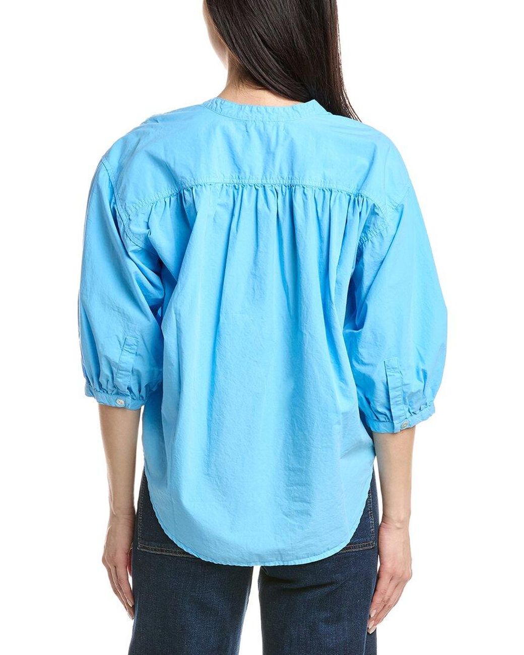Nation Ltd Blue Daphna Poplin Shirt