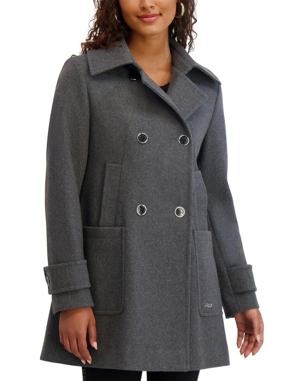 Karl Lagerfeld Gray Wool-Blend Coat