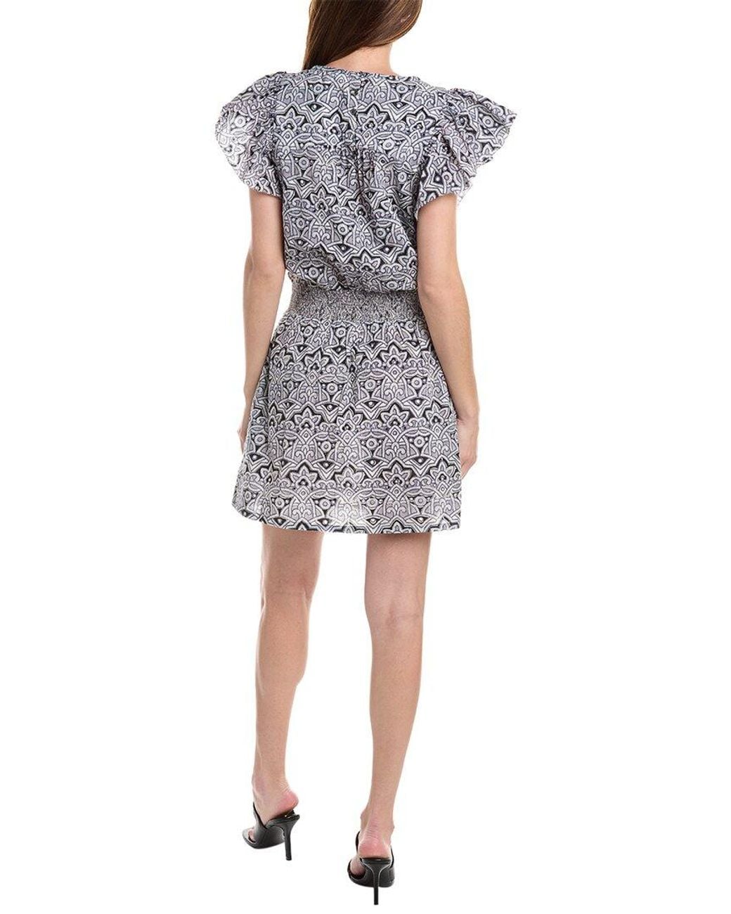 Lilla P Blue Smocked Waist Mini Dress