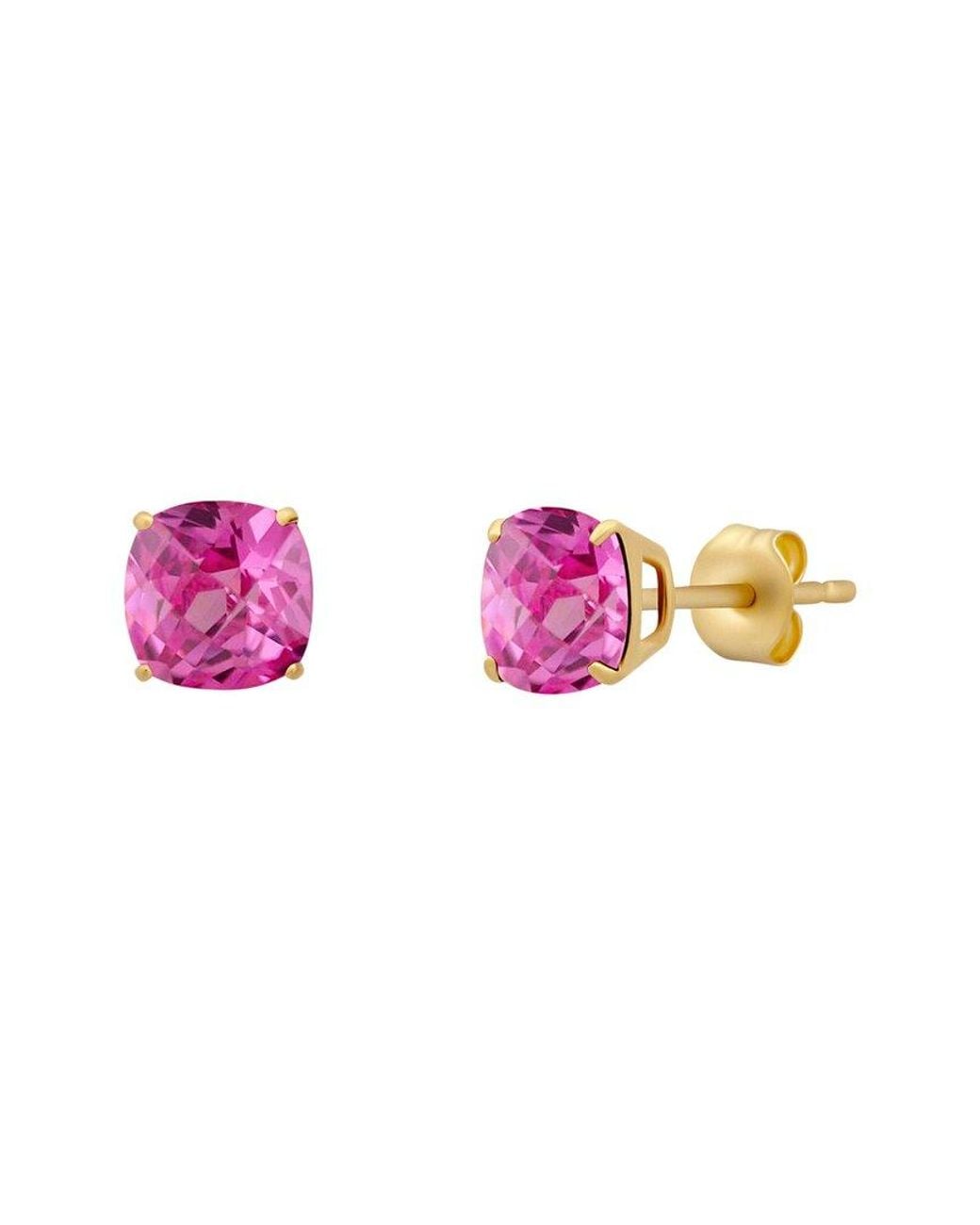 MaxColor 14k 4.50 Ct. Tw. Lab-grown Pink Sapphire Studs