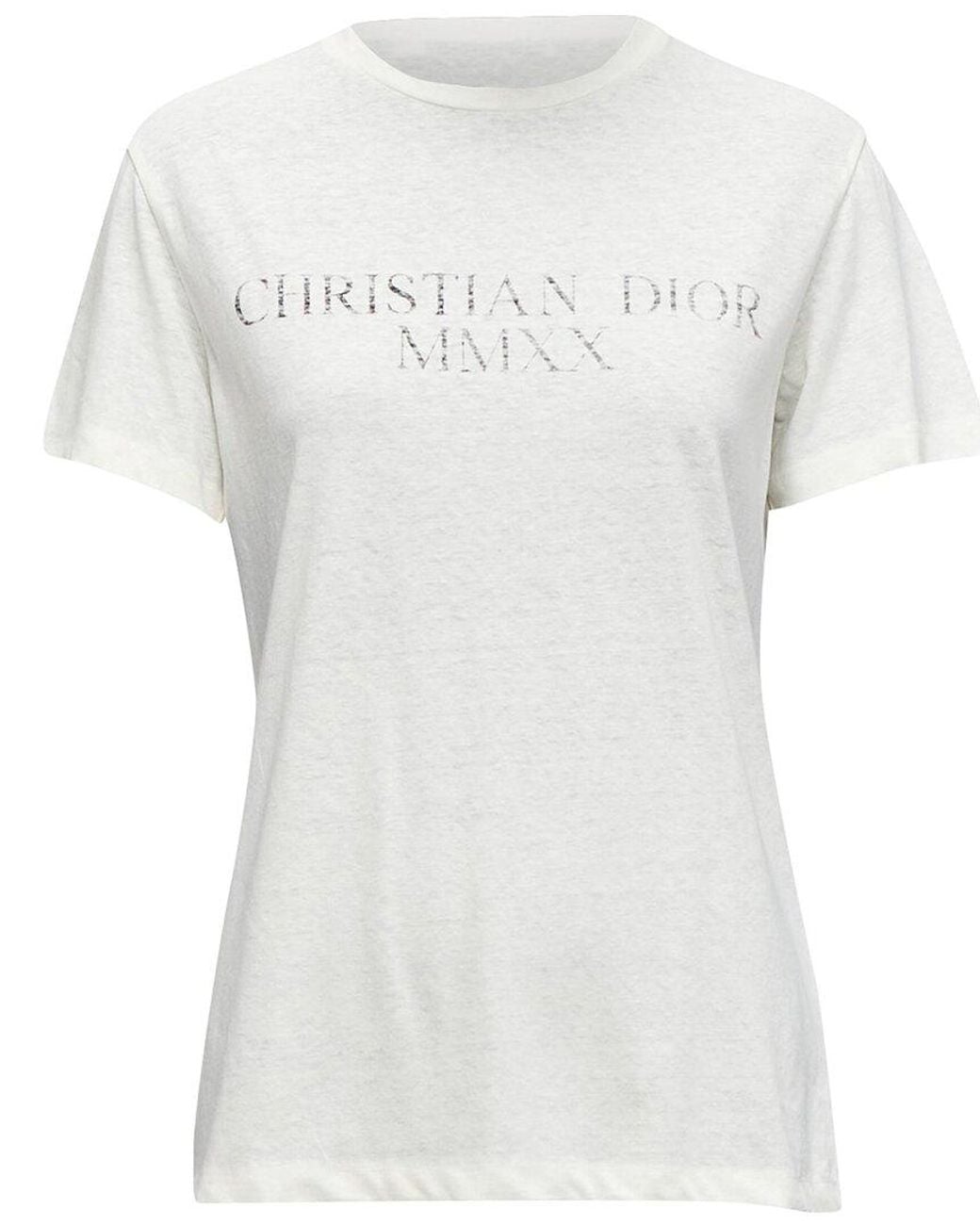 Dior White 2020 Linen T-Shirt, Size Int (Authentic Pre-Loved)