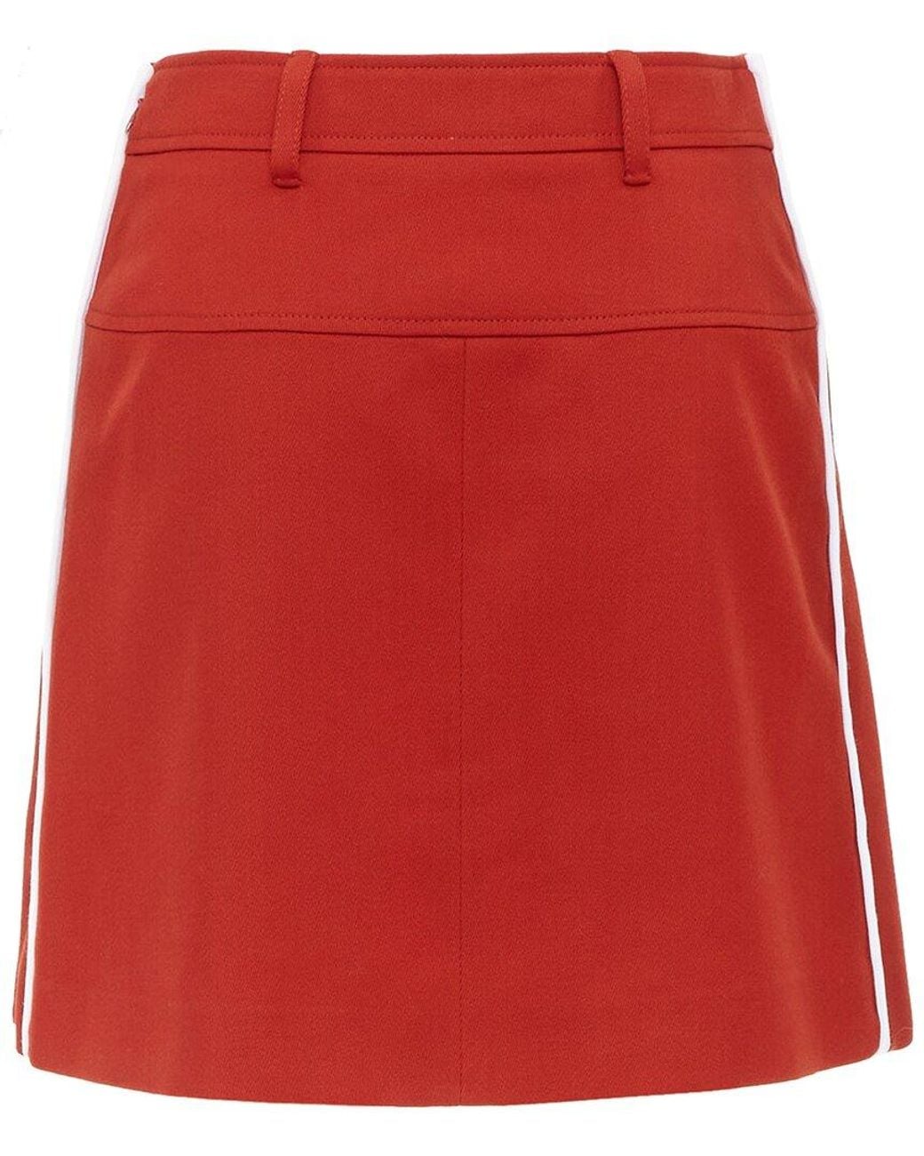 Prada Red 2019 Wool Pleated Mini Skirt, Size It (Authentic Pre-Loved)