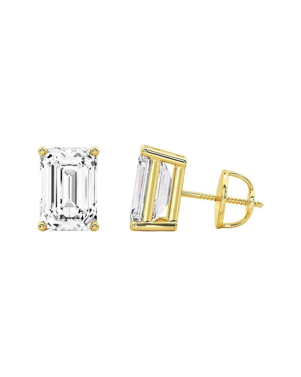 Lab Grown Diamonds Metallic 14K 9.00 Ct. Tw. Lab-Grown Diamond Earrings