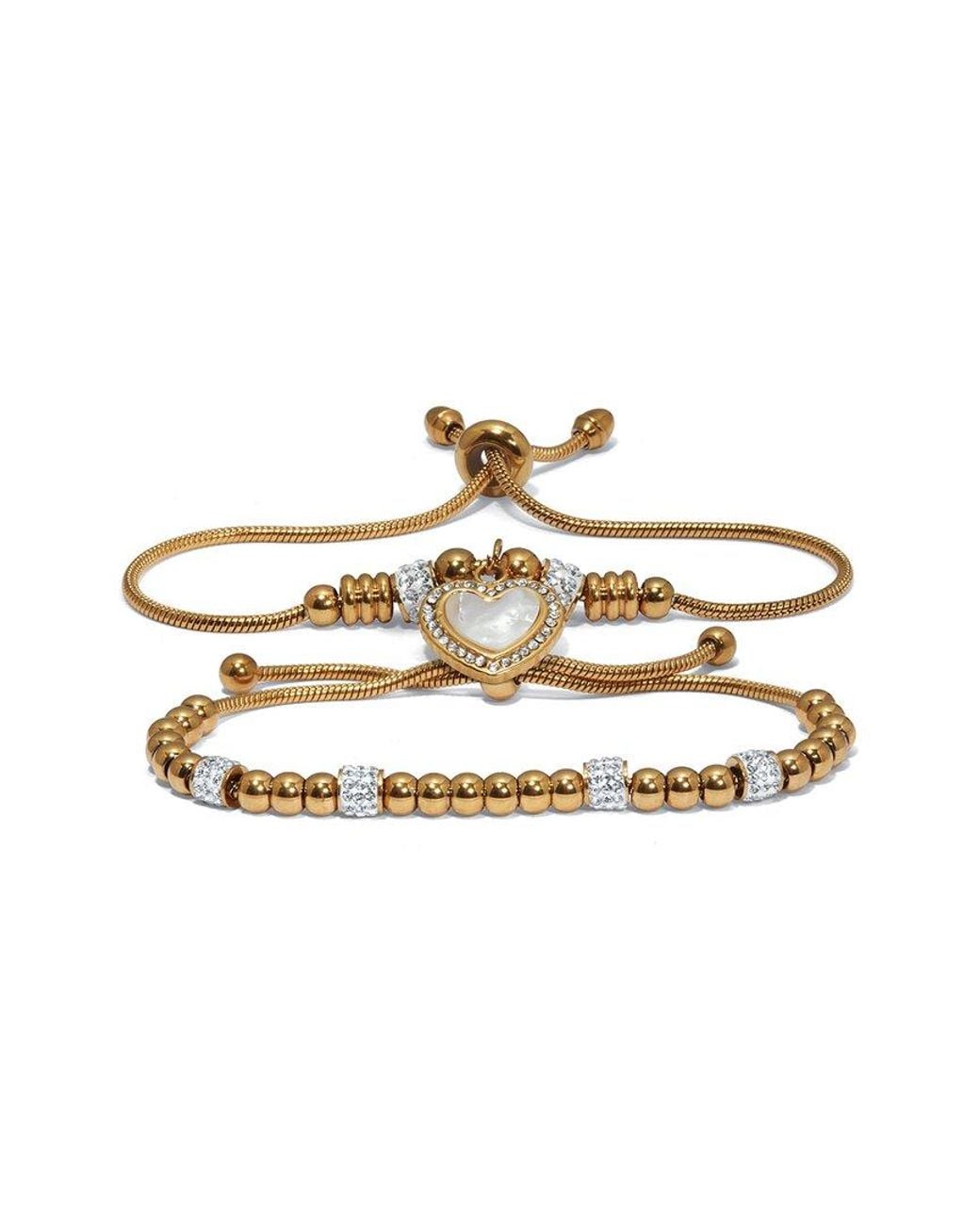 Palmbeach Jewelry Metallic Plated Stainless Steel Crystal Bracelet