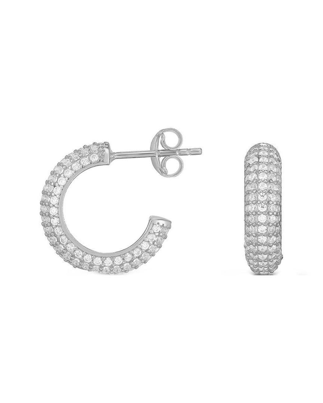 Sphera Milano Metallic 14k Over Silver Cz Huggie Hoops
