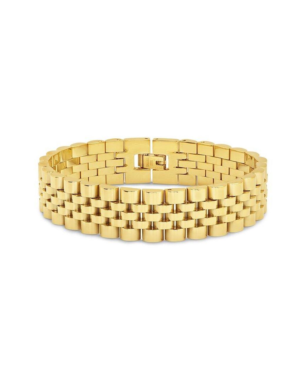 Sterling Forever Metallic 14k Plated Chunky Chain Watch Band