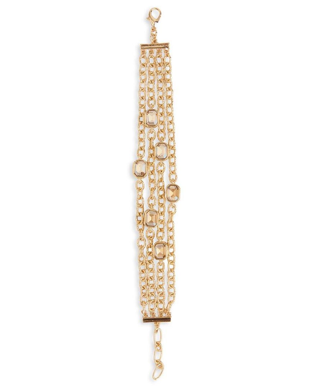 Saachi Metallic Crystal Cascade Chain Bracelet