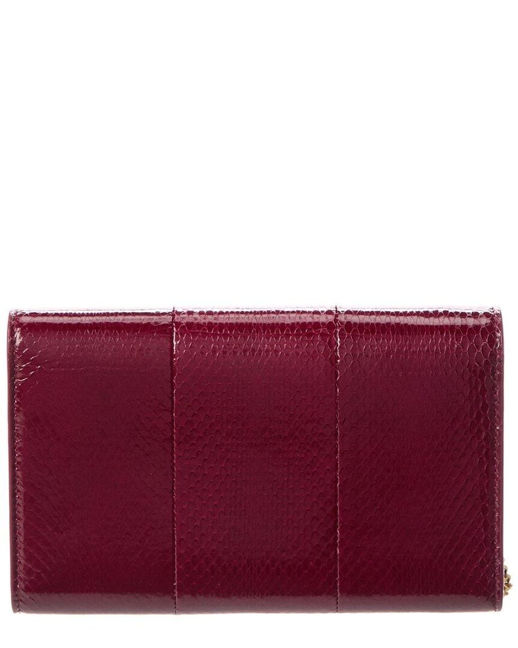 Saint Laurent Purple Uptown Leather Wallet On Chain