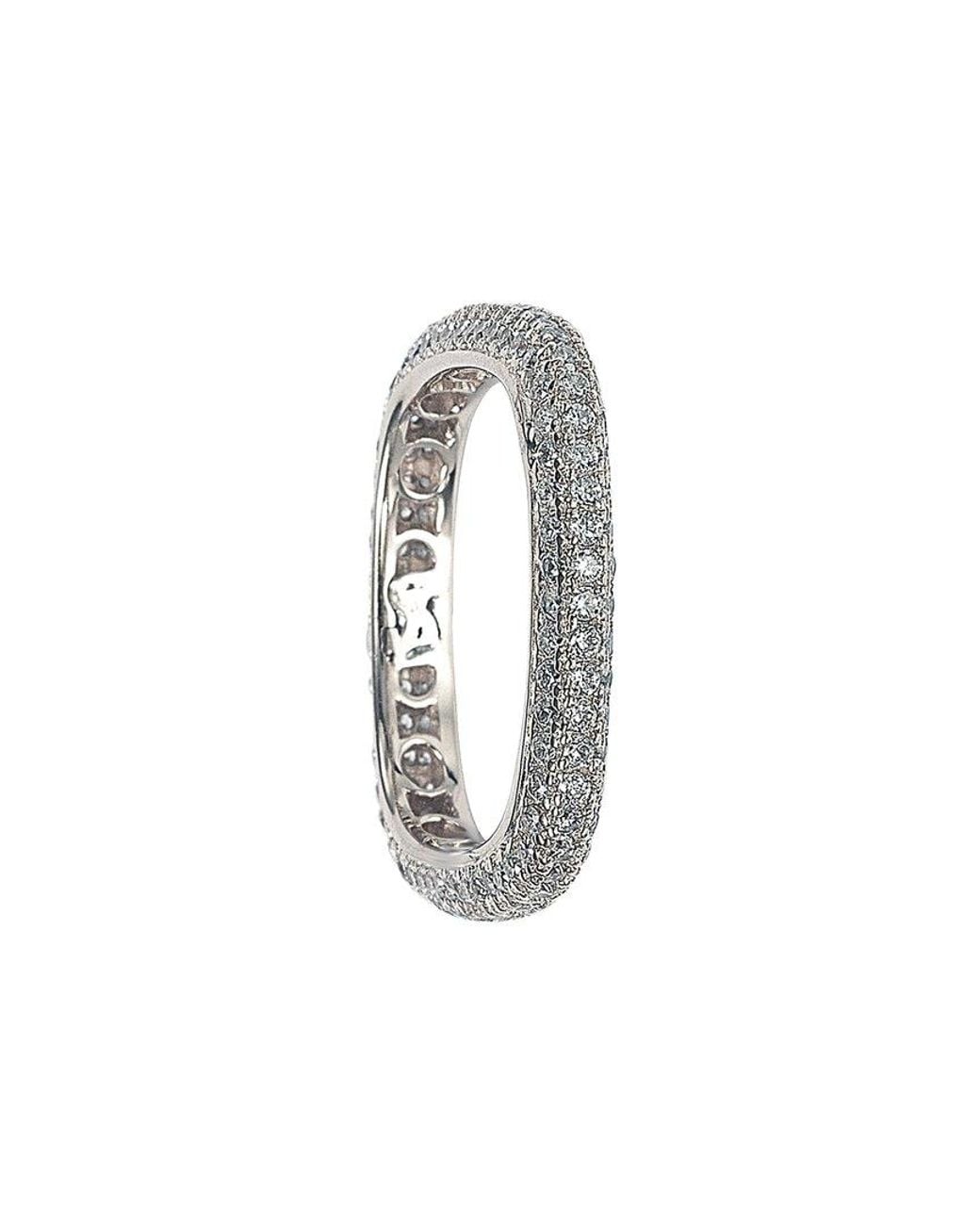 Suzy Levian White Silver Cz Stackable Ring