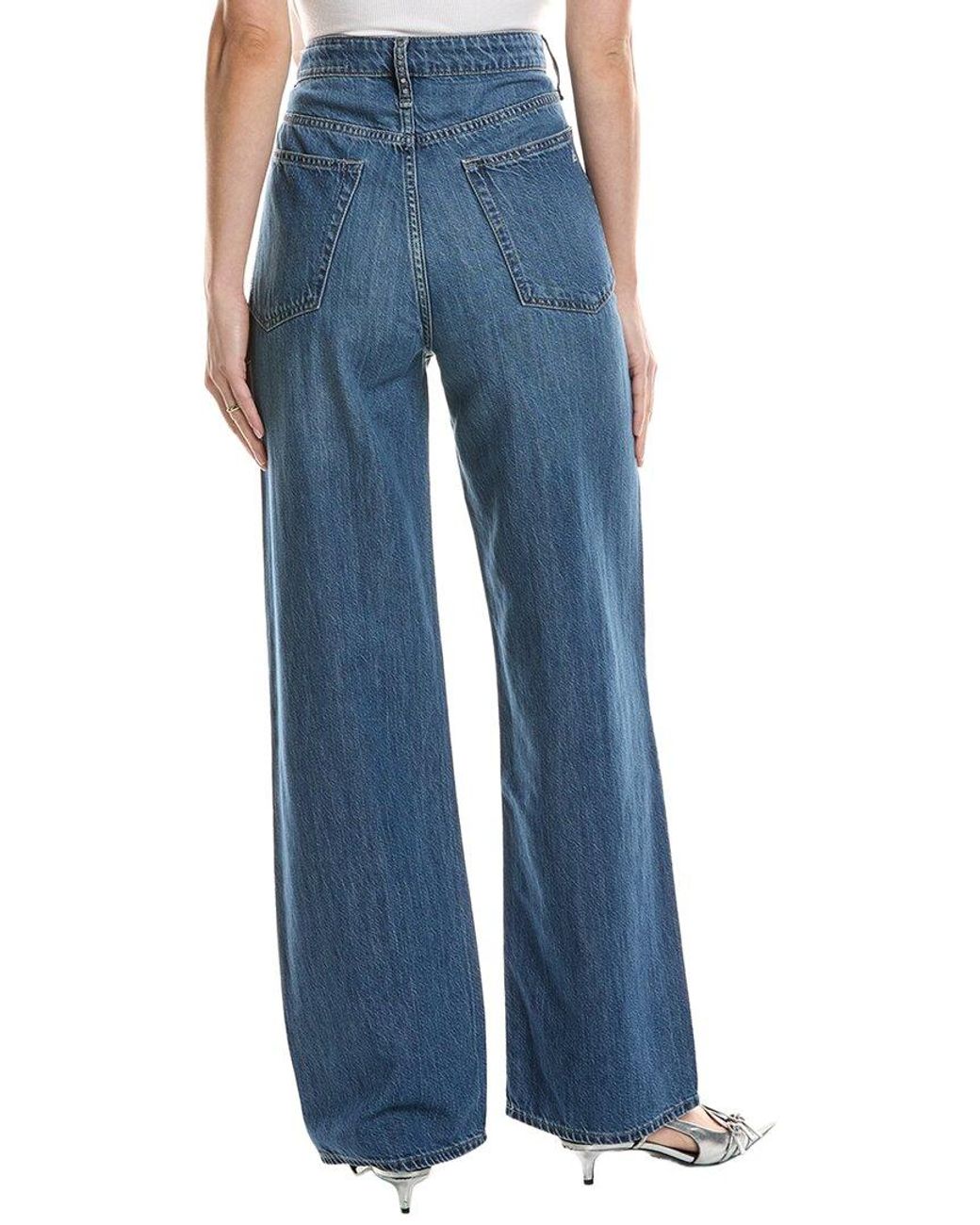 Rag & Bone Blue Lori Mid-Rise Acworth Stud Wide Leg Jean