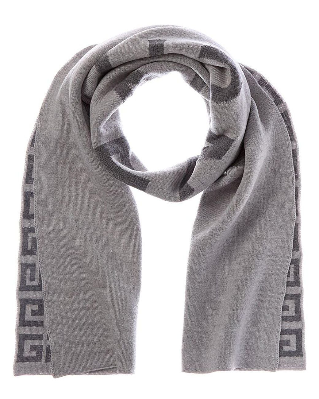 Givenchy Gray 4G Logo Wool Scarf