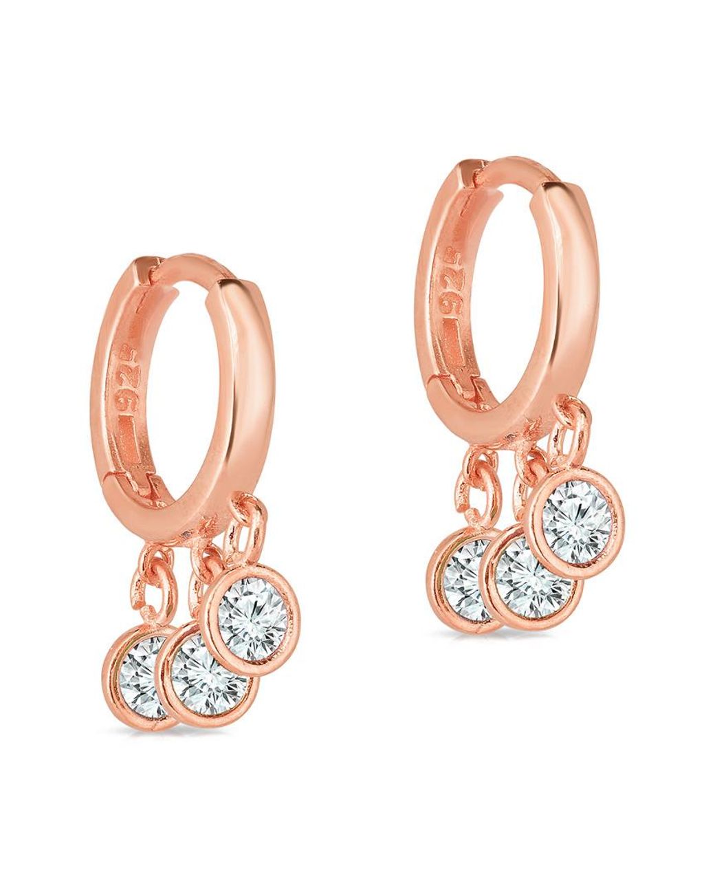 Sphera Milano White 18K Over Cz Hoops