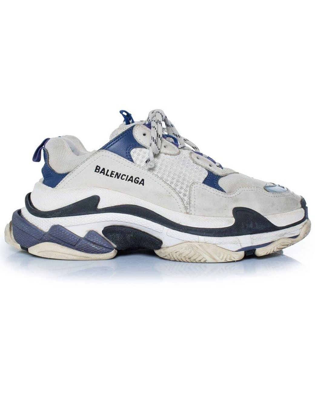 Balenciaga Blue Suede Triple S Trainer (Authentic Pre-Loved)