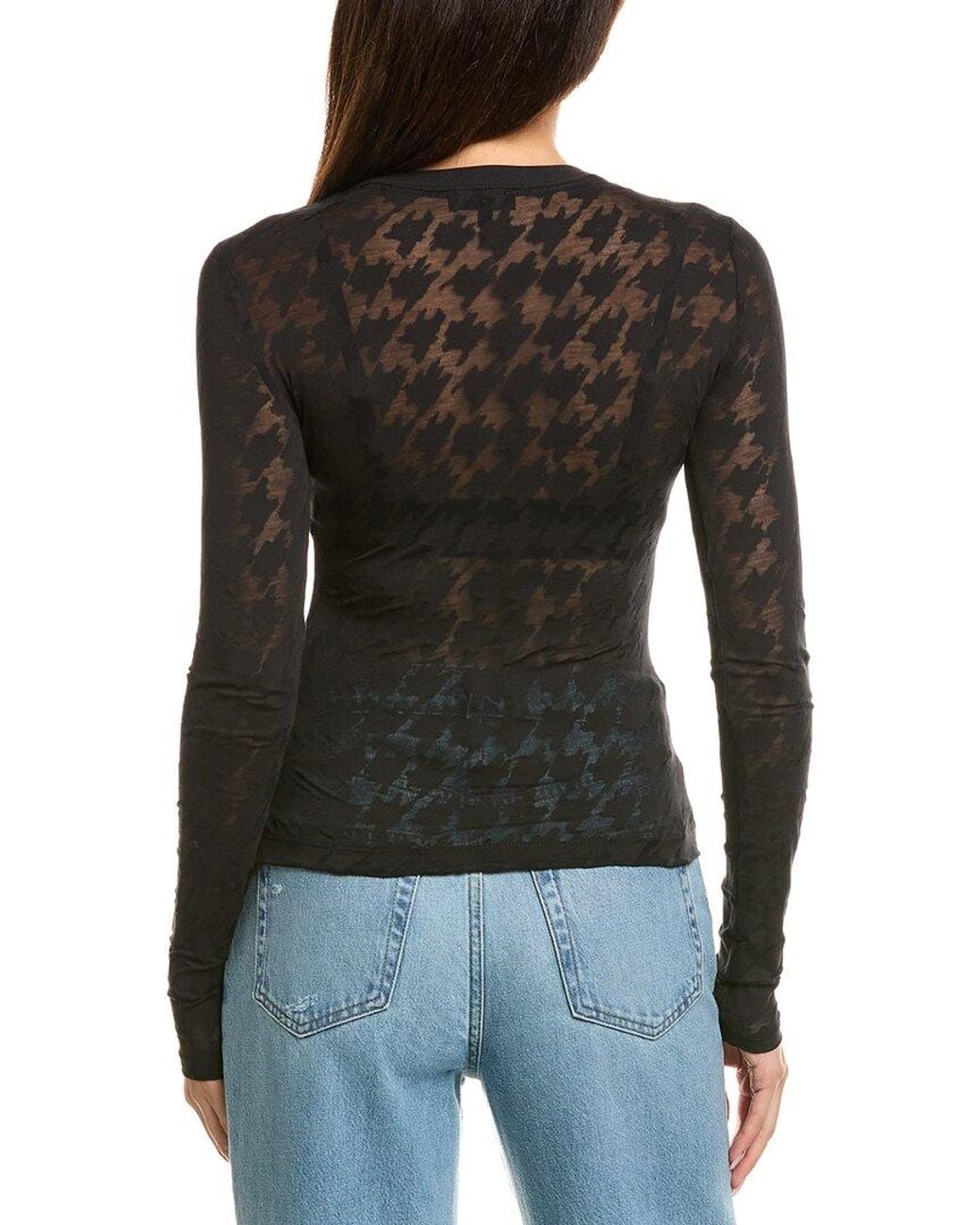 Rag & Bone Black Valencia Houndstooth T-Shirt