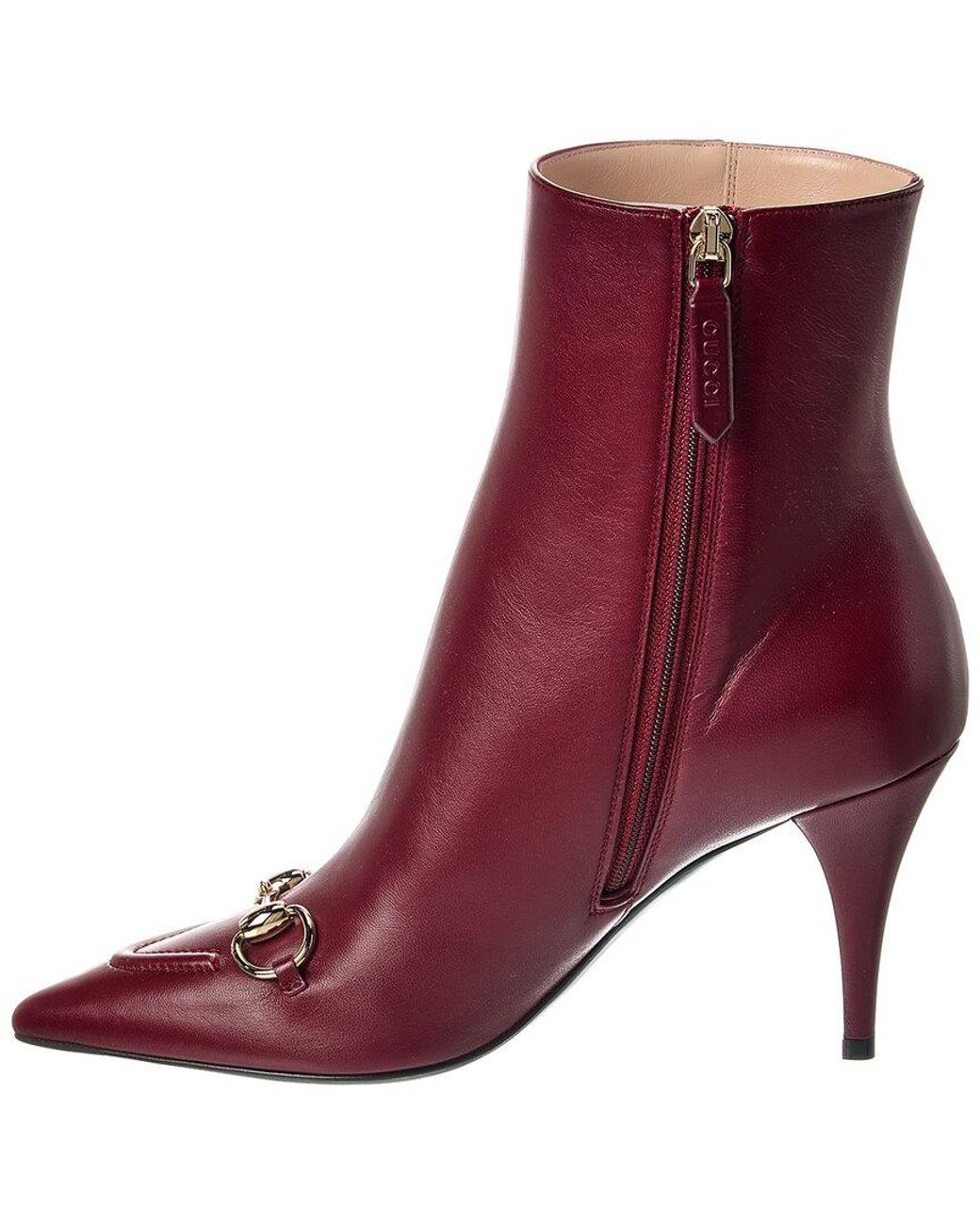 Gucci Purple Horsebit Leather Bootie