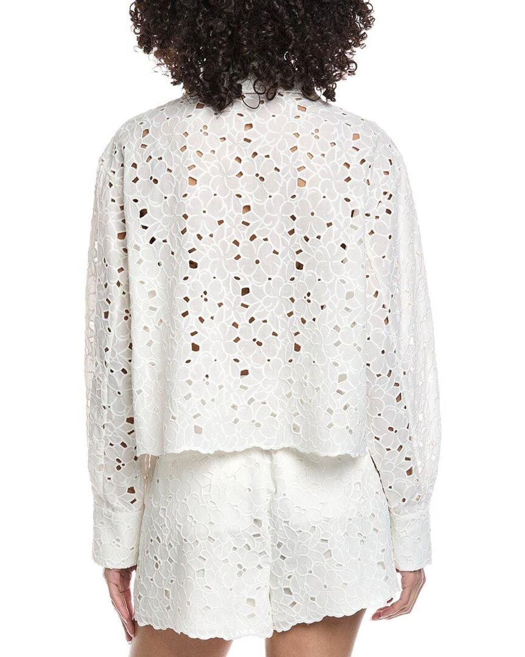 Jonathan Simkhai White Penelope Eyelet Blouse
