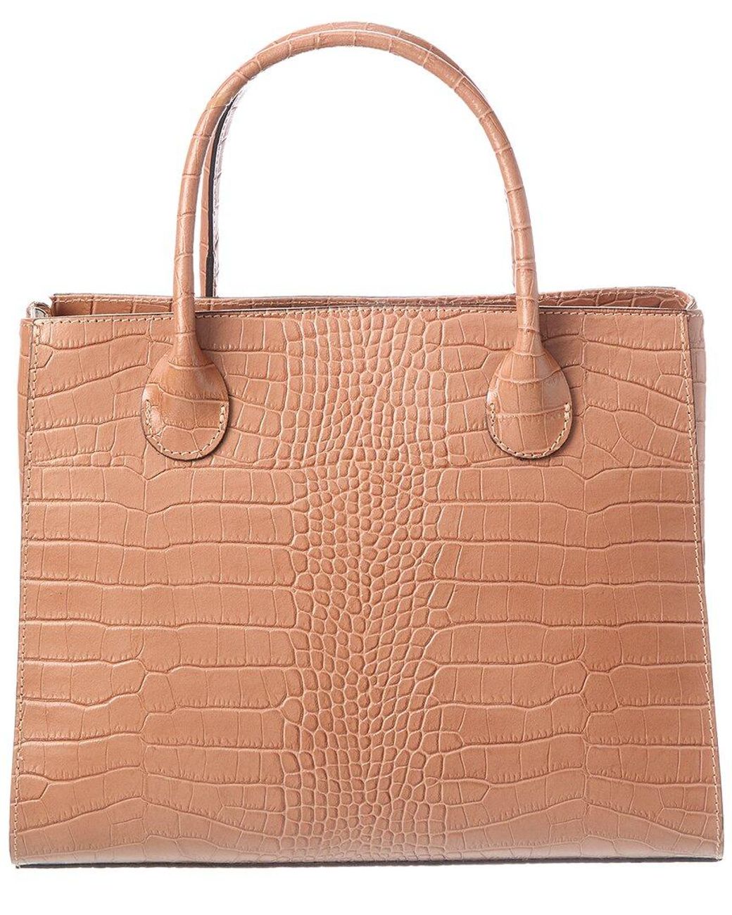 Italian Leather Brown Top Handle Tote