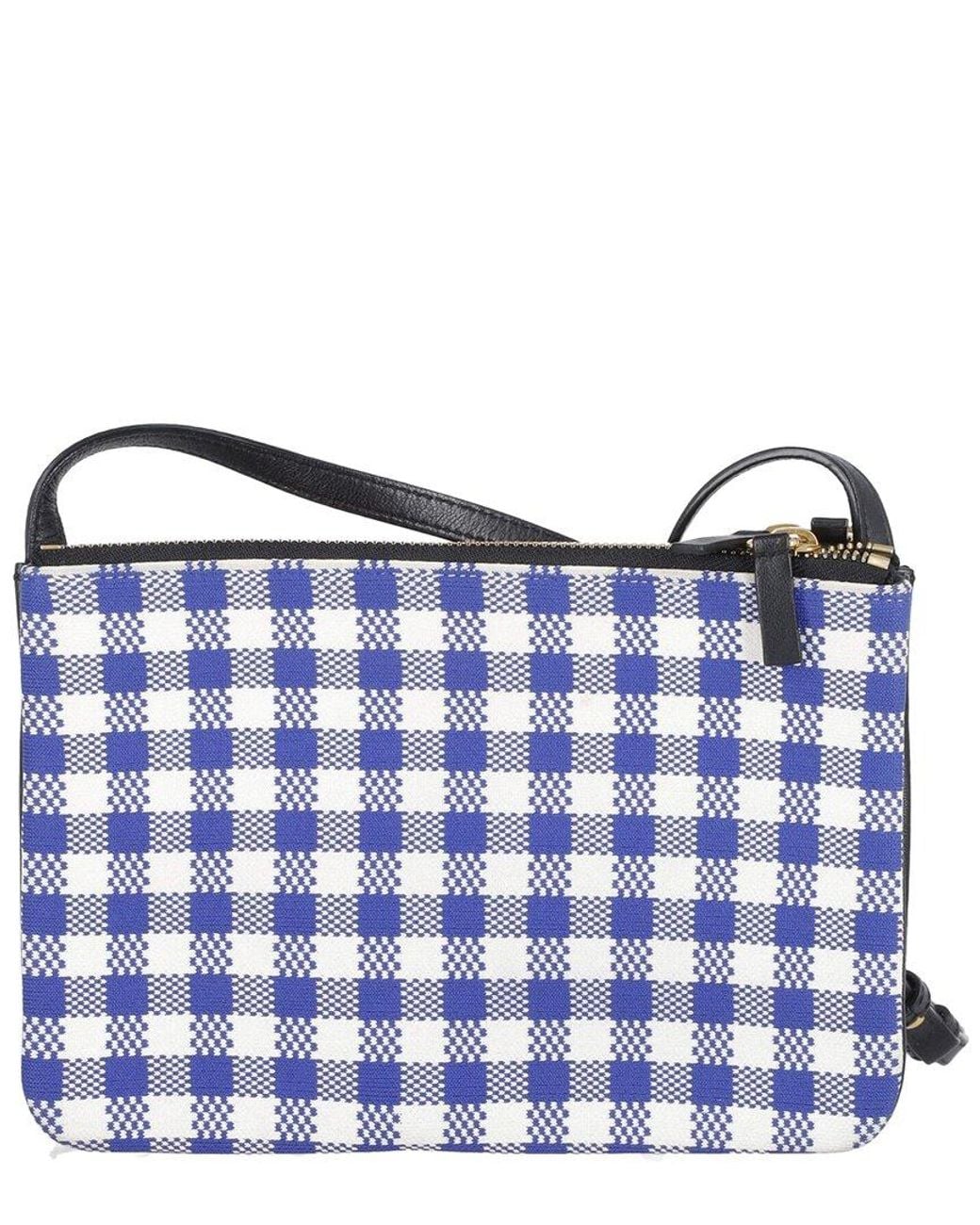 Céline Blue Trio Gingham Crossbody Bag (authentic Pre-loved)