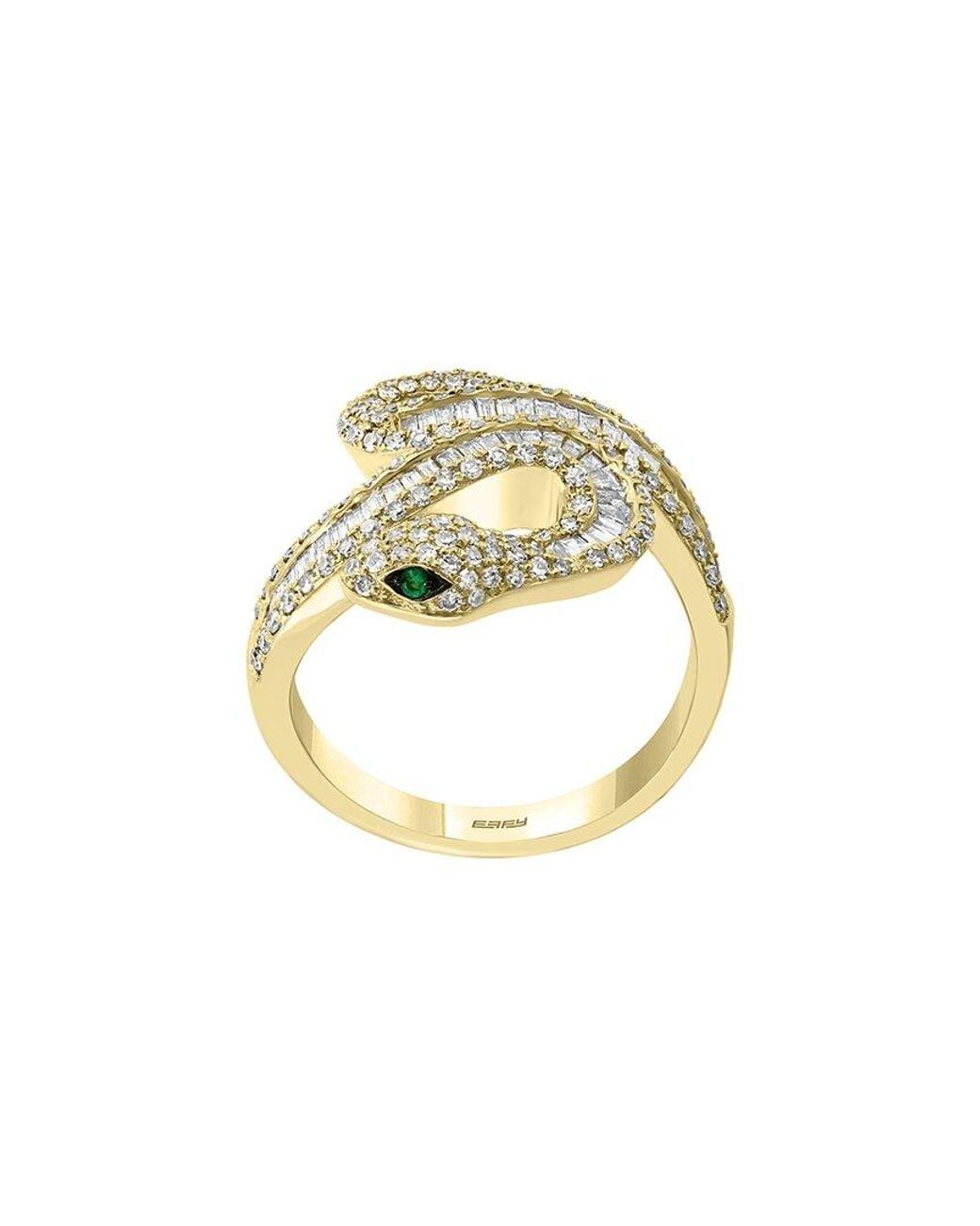 Effy Fine Jewelry Metallic 14K 1.12 Ct. Tw. Diamond & Emerald Ring