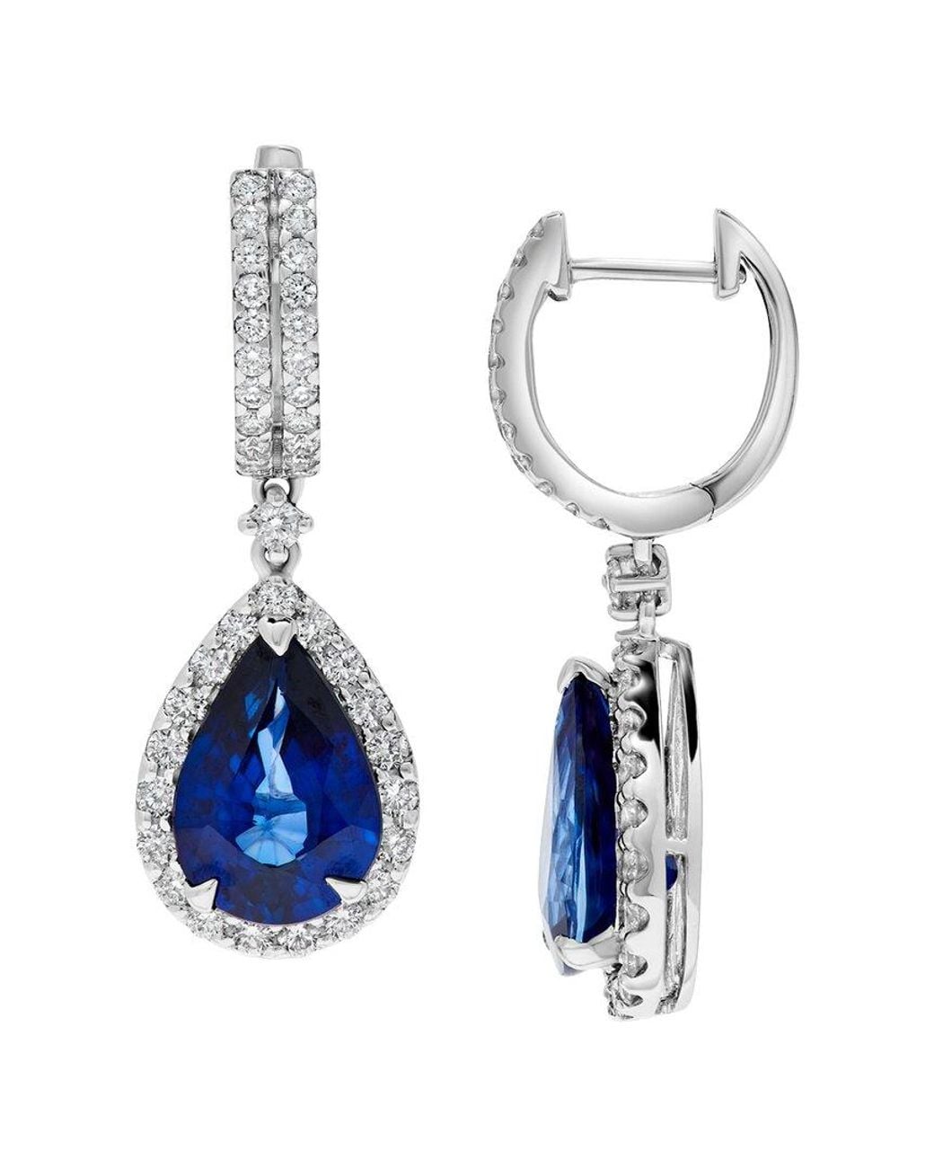 H.J. Namdar Blue 18K 7.97 Ct. Tw. Diamond & Sapphire Dangle Earring