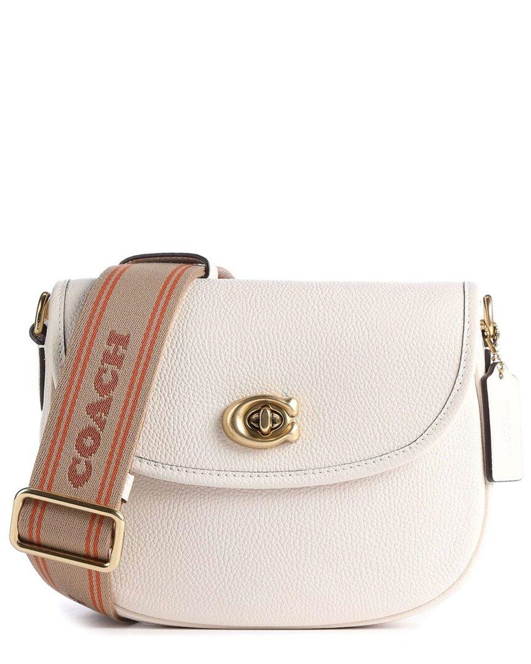 COACH Willow Polished Pebble Leather Saddle Bag in Natural | Lyst UK