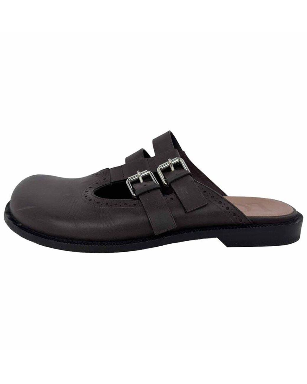 Loewe Black Leather Campo Mary Jane Mule (Authentic Pre-Loved)