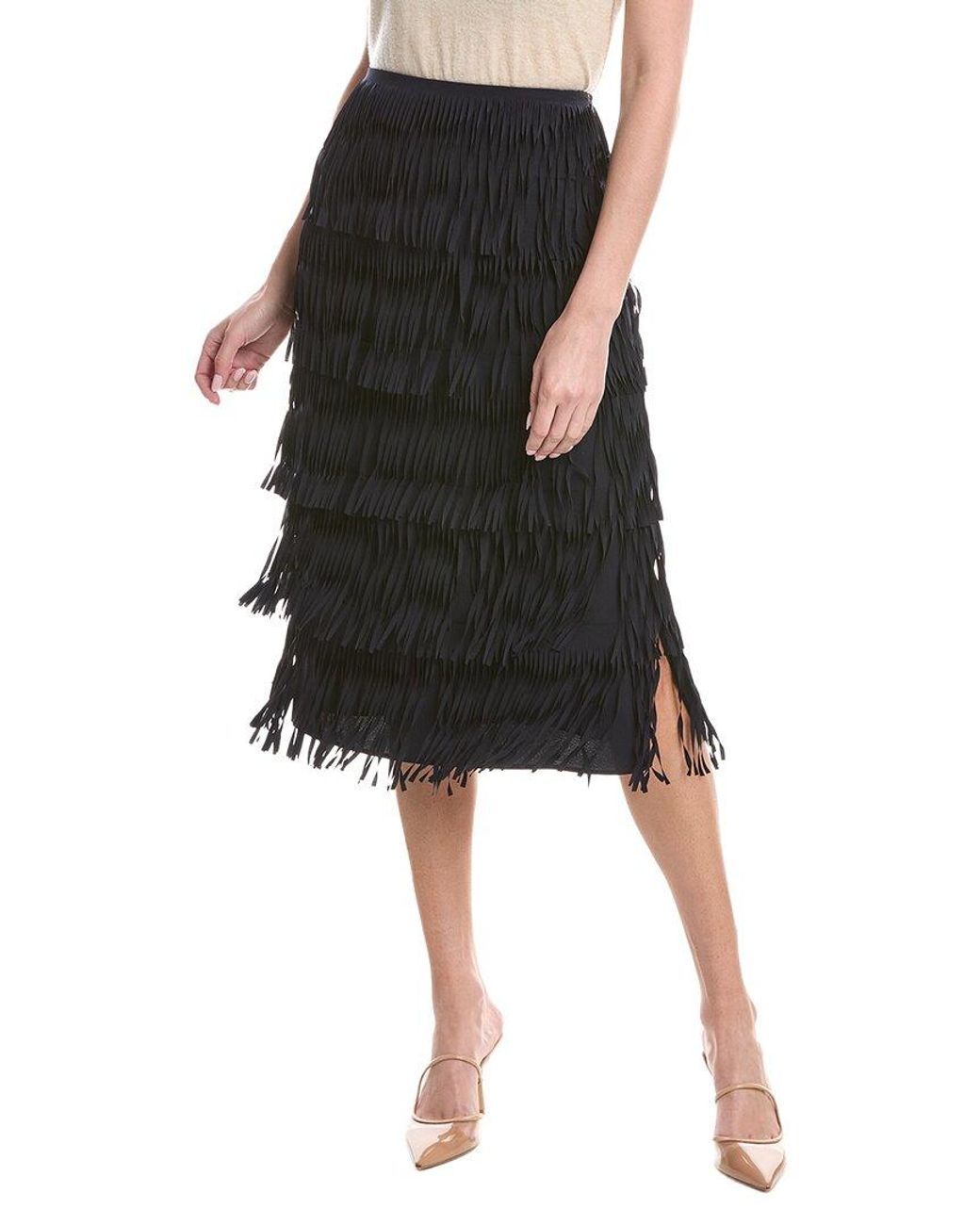 Tahari Black The Tilda Skirt