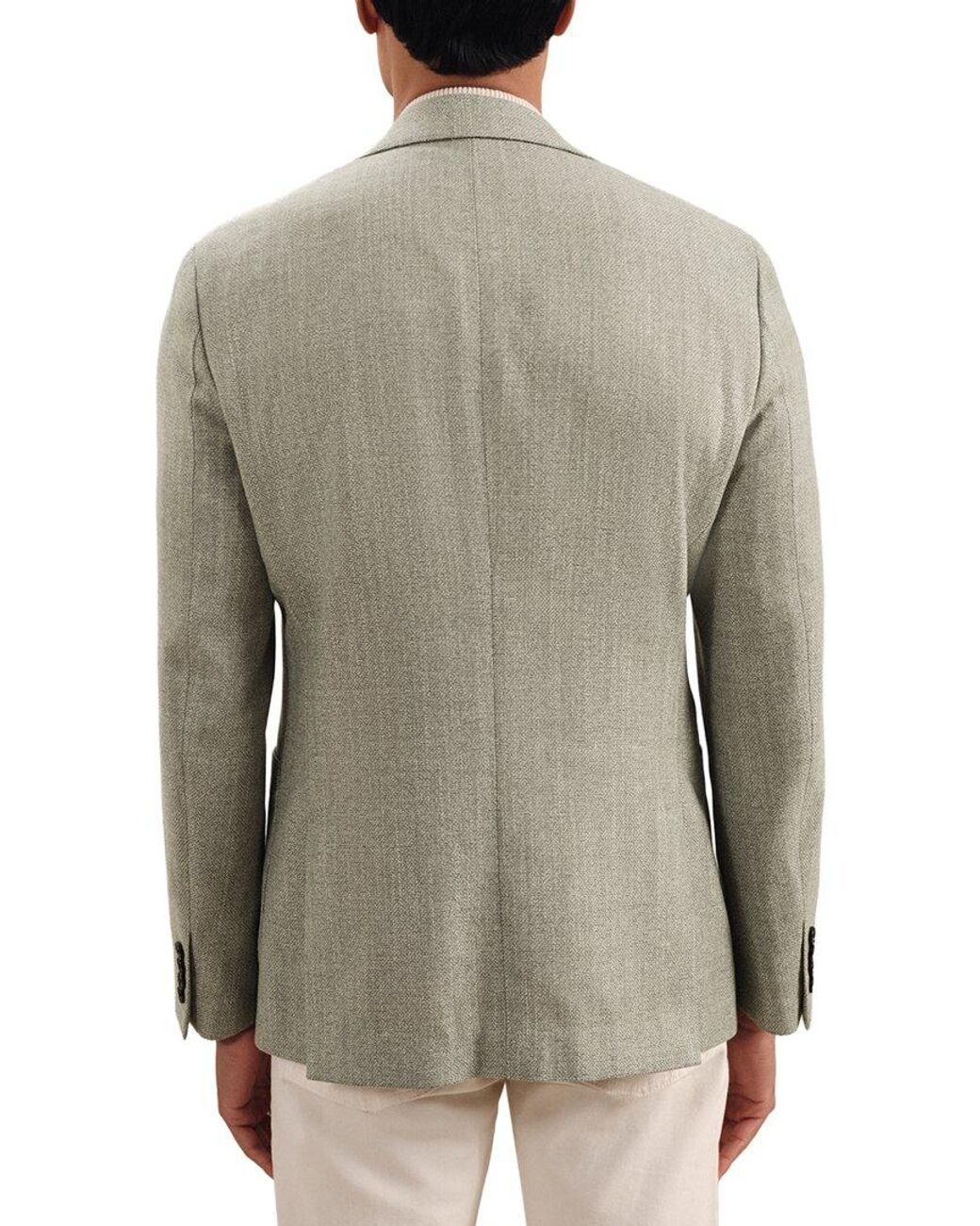 Reiss Natural Stack Notch Texture Wool-Blend Formal Jacket for men