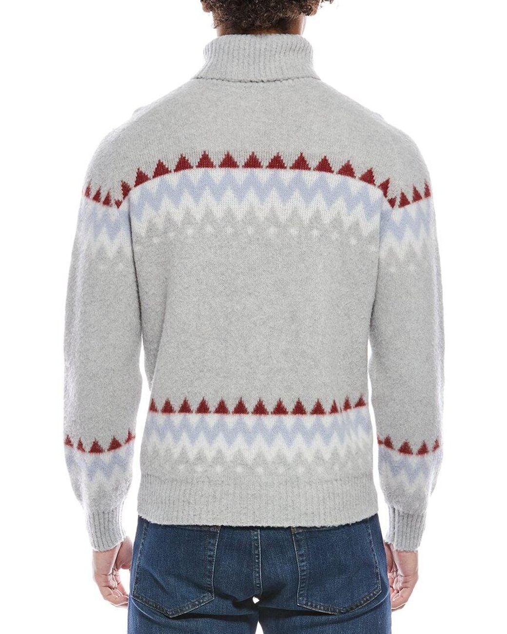 Eleventy Gray Wool & Cashmere-Blend Turtleneck Sweater for men