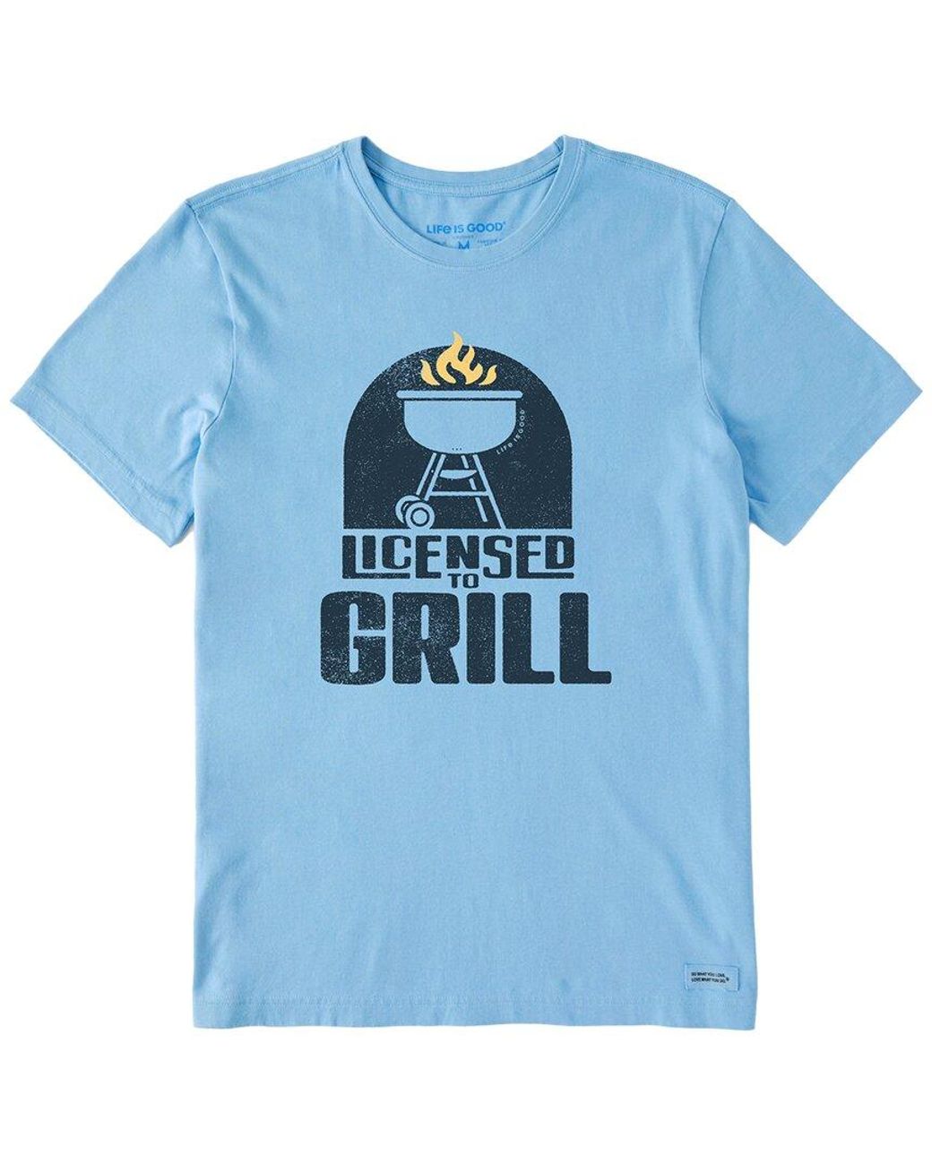 Life Is Good. Blue Crusher T-Shirt for men