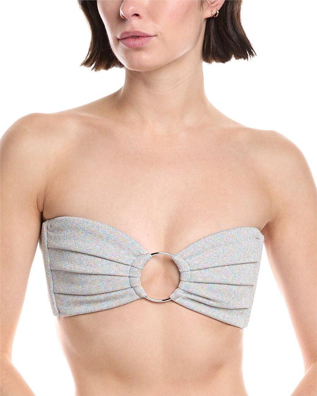 Montce White Tori Ties Bandeau Bikini Top