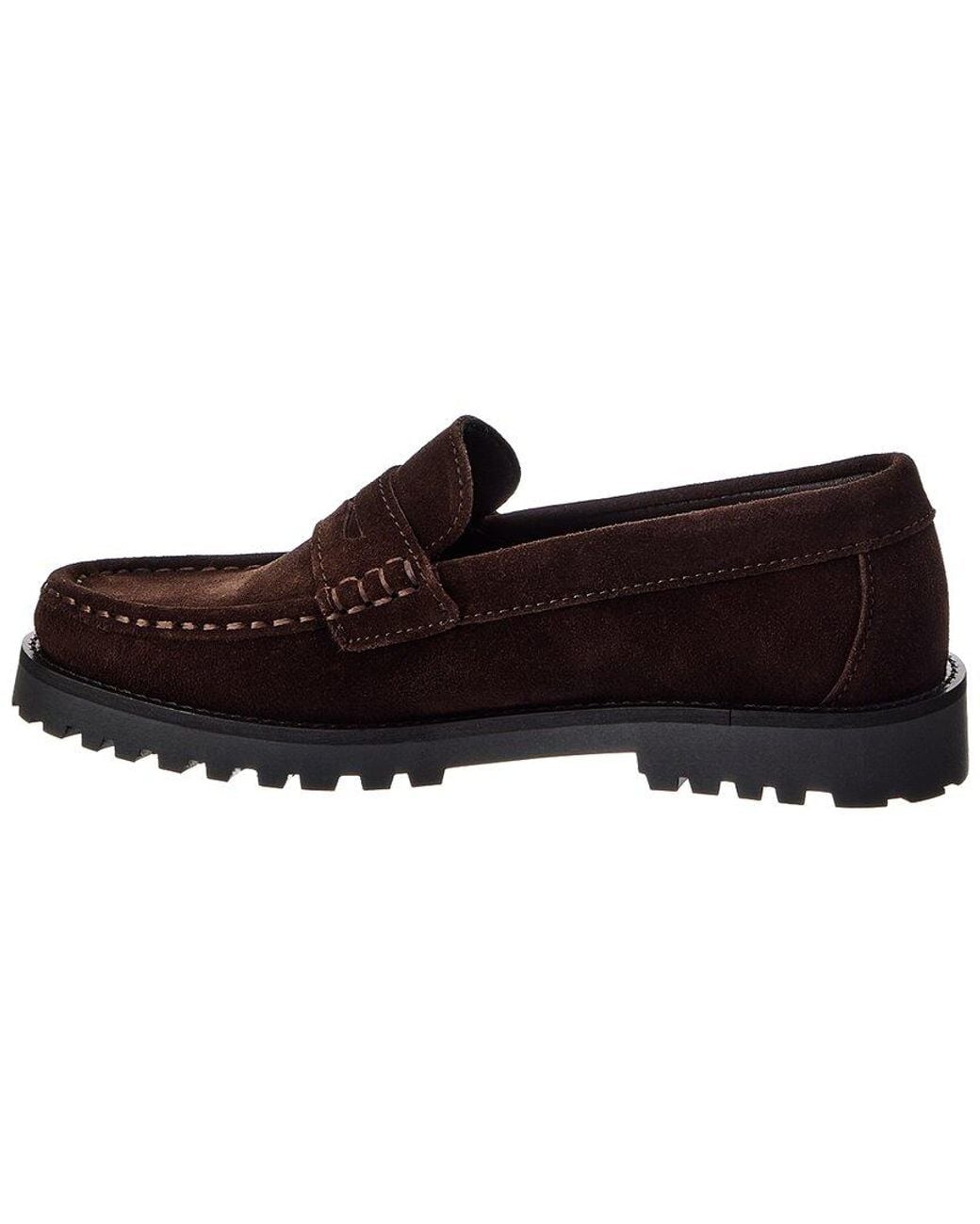 M by Bruno Magli Brown Galena Lug Sole Suede Loafer