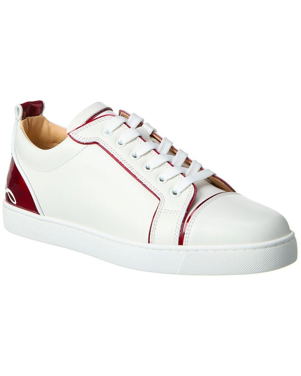 Fun Louis Junior Leather Sneakers in White - Christian Louboutin