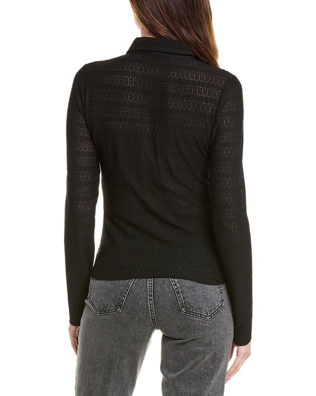 Rag & Bone Black Julia Polo Shirt