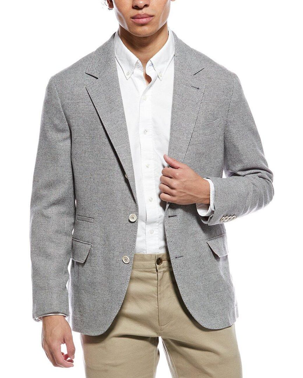 Brunello Cucinelli Gray Wool-Blend Jacket for men