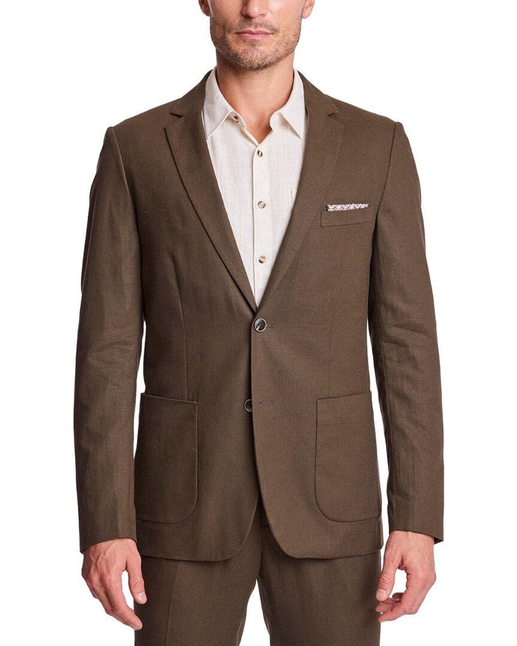 Paisley & Gray Brown Dover Linen-Blend Jacket for men