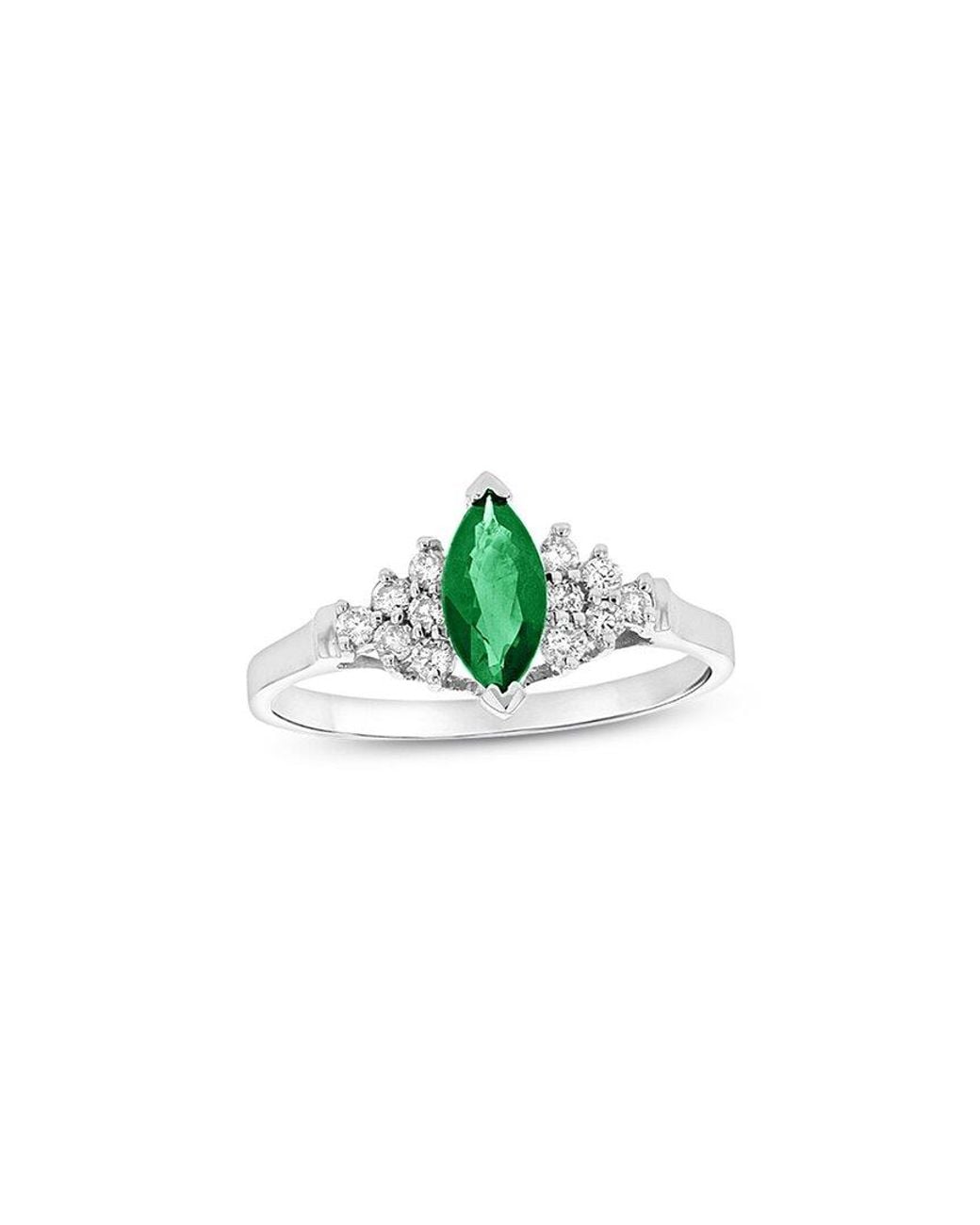 LEVARON Green 14K 0.69 Ct. Tw. Diamond & Emerald Cocktail Ring