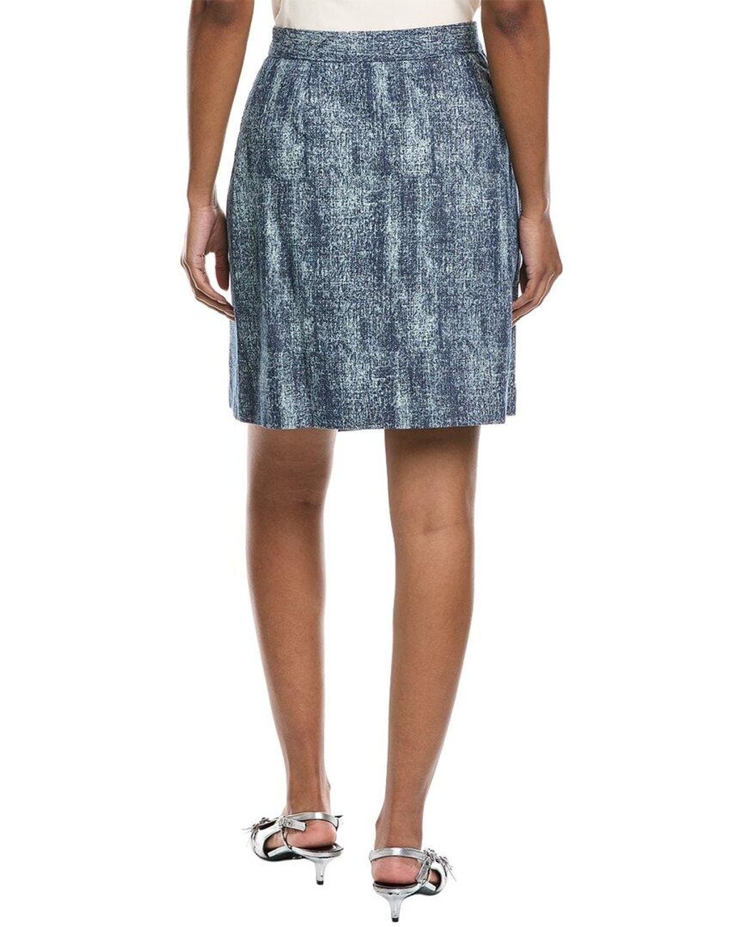Gracia Blue Flower Embroidered Mini Denim Skirt