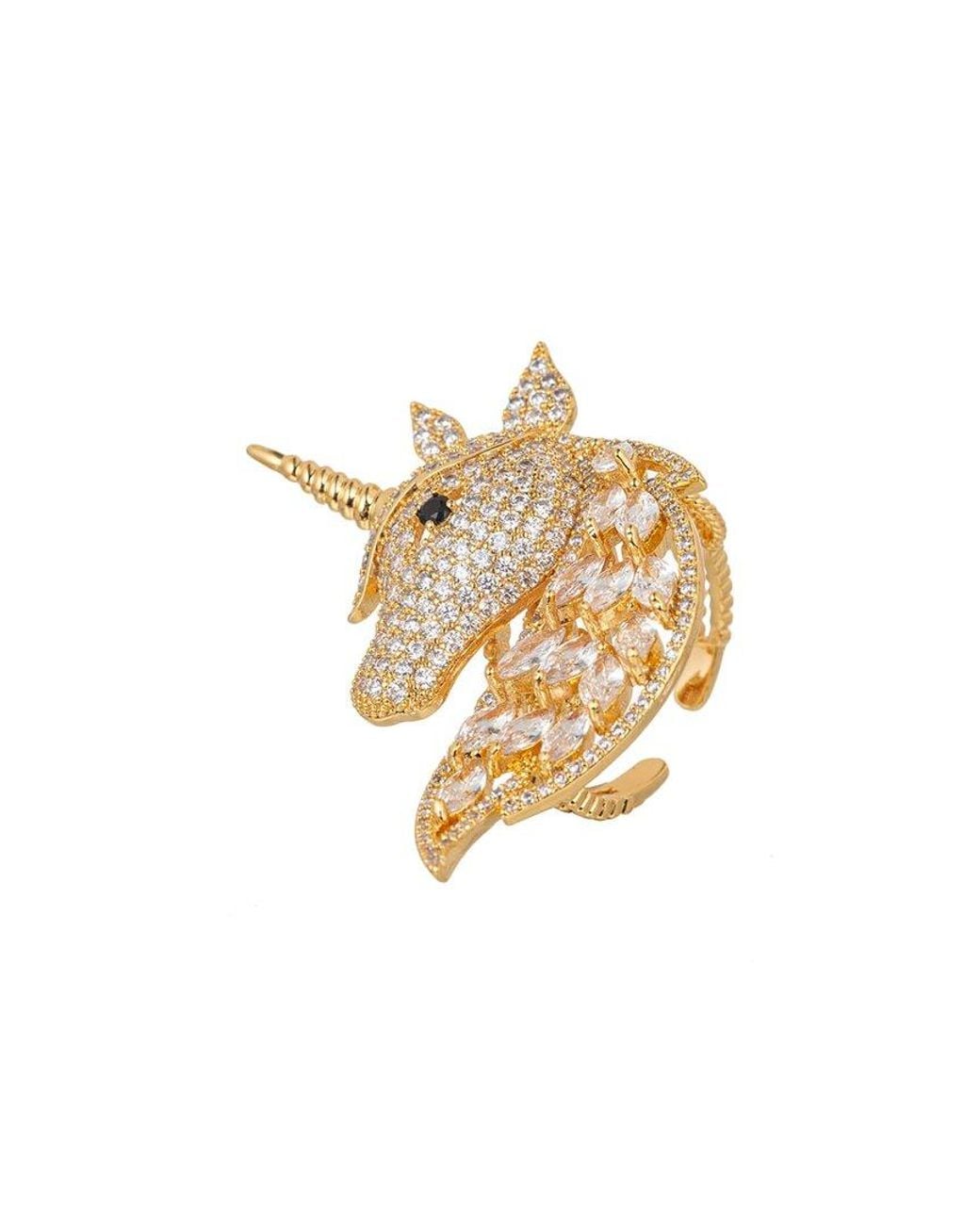 Eye Candy LA White Cz Unicorn Adjustable Ring