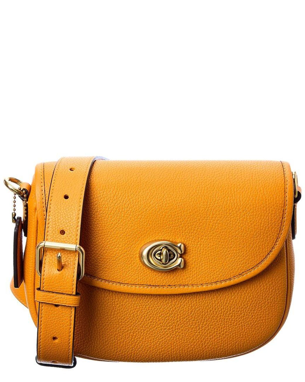 COACH Willow Leather Saddle Bag in Orange Lyst UK