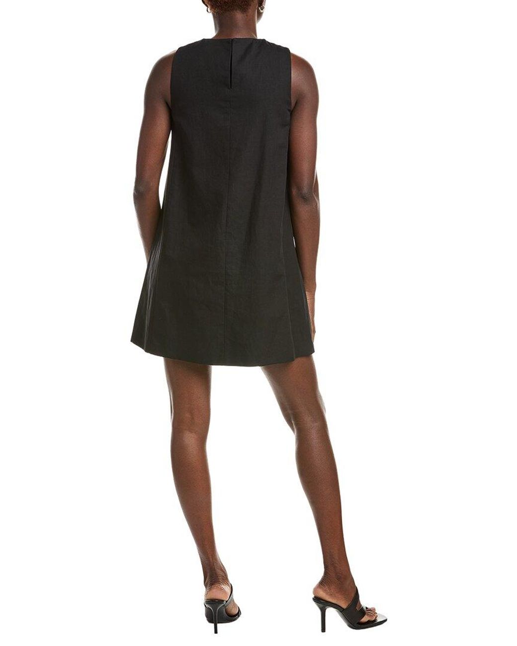 Max Mara Black Weekend Racer Linen-Blend Shift Dress