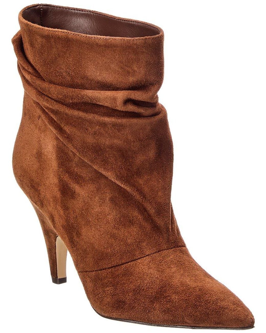 Alexandre Birman Brown Tati Slouch Mini Suede Boot