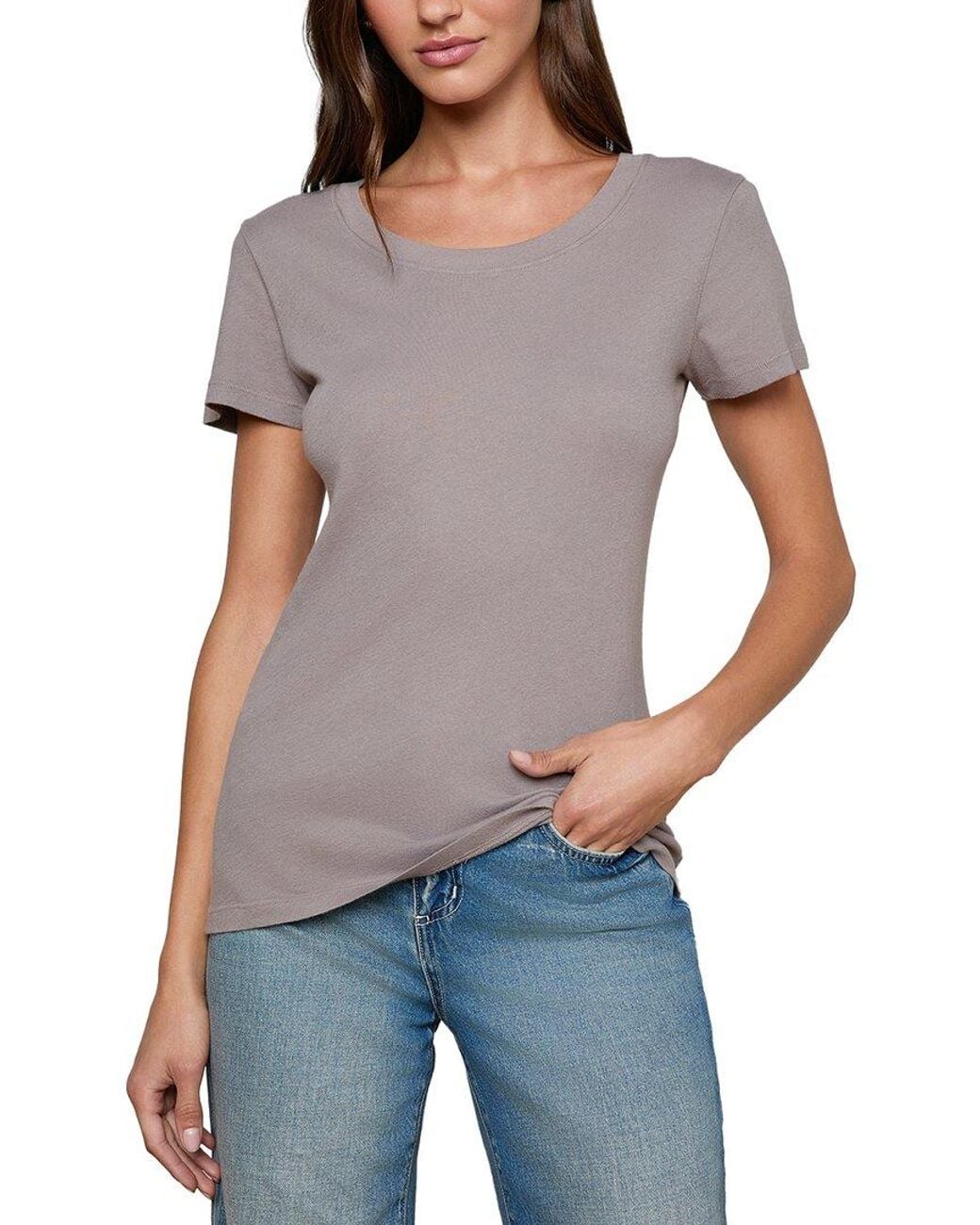 L'Agence Gray Cory Crew Neck T-Shirt